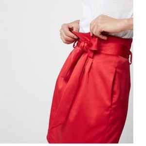 NWOT Express red Sash Tie Waist Midi Skirt